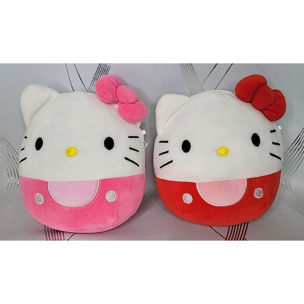 2 Matching Squishmallows‎ Hello Kitty Classic Plush 8” Stuffed Animal Pink & Red